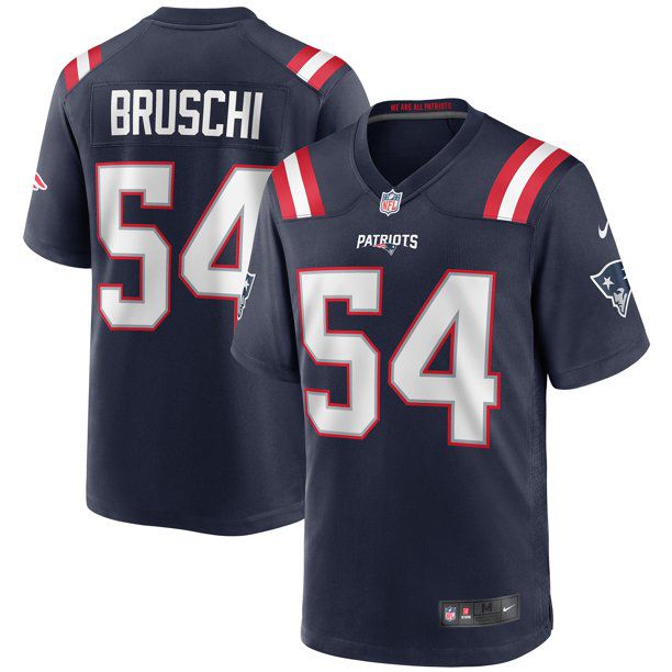 Men New England Patriots 54 Tedy Bruschi Nike Navy Game NFL Jersey